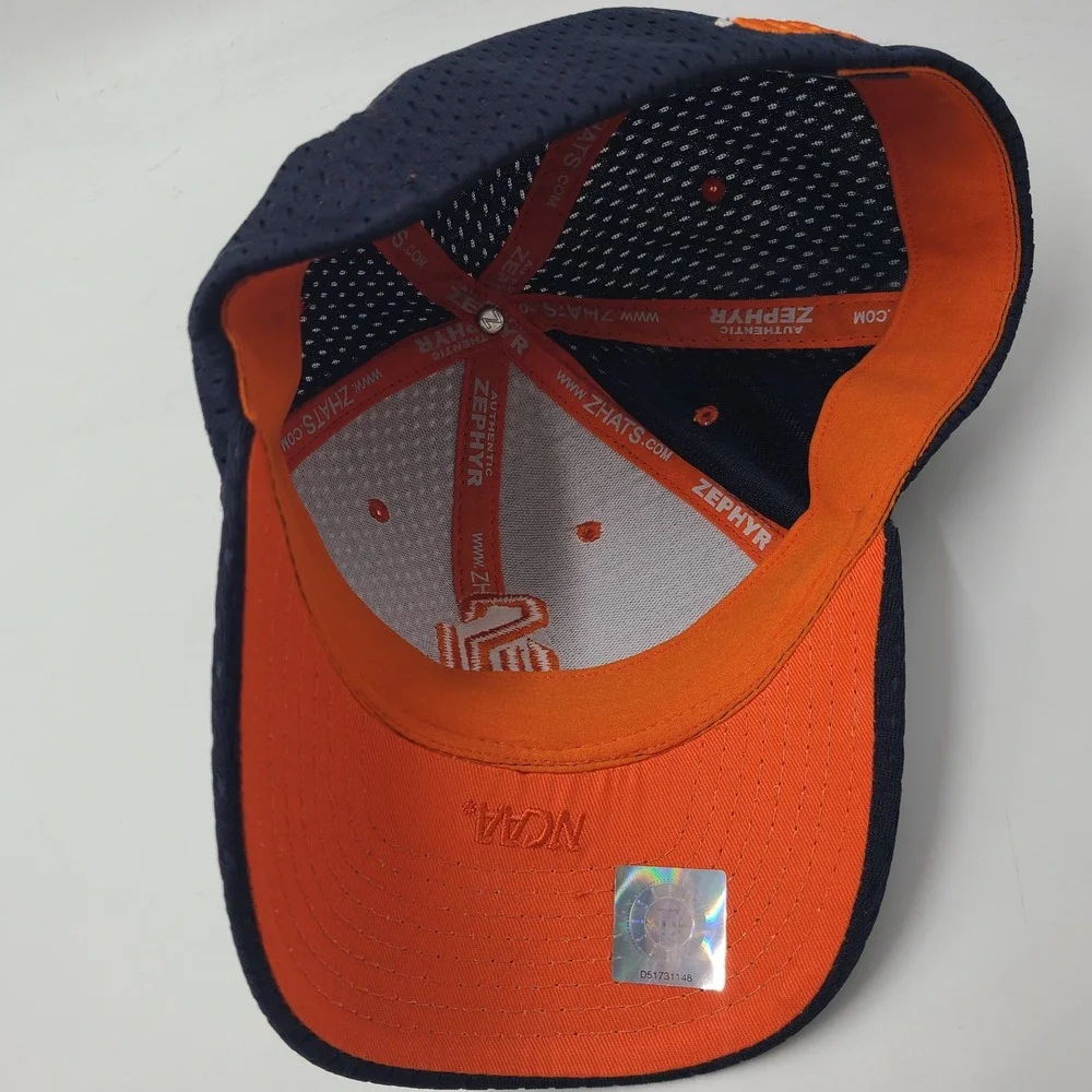 Syracuse Orange Hat Fitted M-L Jersey Mesh Zephyr Blue Orange NCAA University - Picture 9 of 11